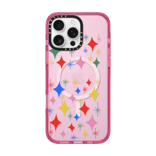 Sparkle Party by Katie Benn | iPhone 16 Pro Max / Impact Case MagSafe Compatible / Pink Fizz | Image 1