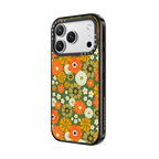 70s Floral over Green by Oh So Graceful | iPhone 17 Pro Max / Impact Case MagSafe Compatible / Black | Image 2