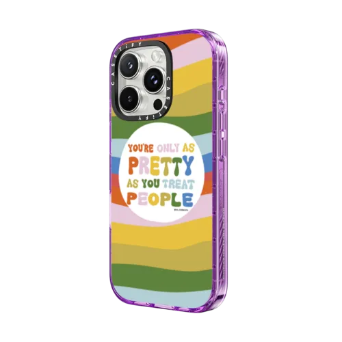 You're Only As Pretty As You Treat People by Oh So Graceful | iPhone 16 Pro Max / Impact Case MagSafe Compatible / Purple | Image 2