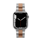 Stainless Steel 3-Link Band 45mm (Series 7-9) - Two-Tone (Rose Gold/Silver)