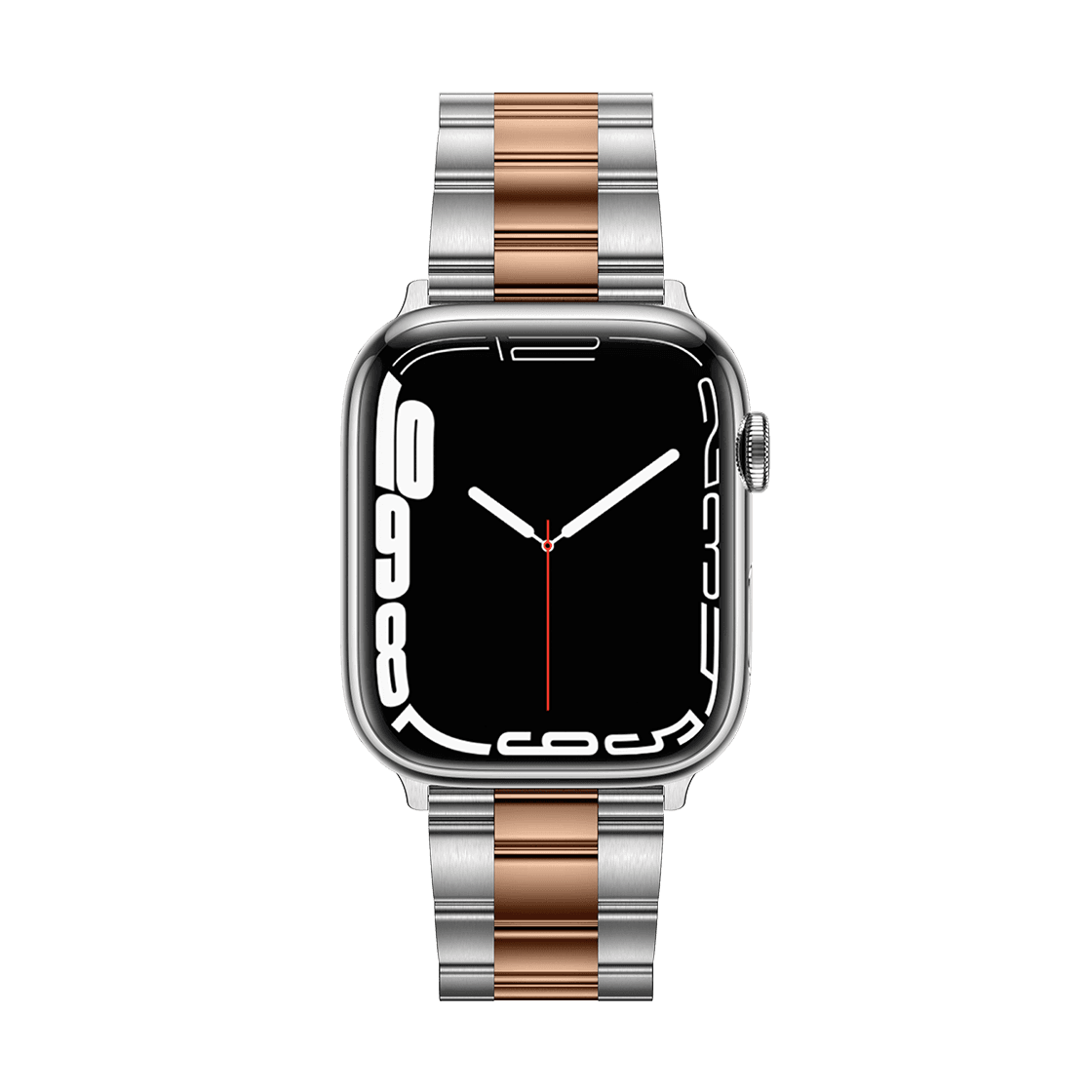 Stainless Steel 3-Link Band 45mm (Series 7-9) - Two-Tone (Rose Gold/Silver)