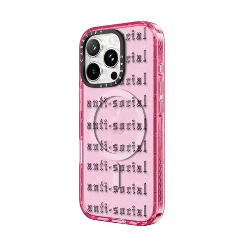 Anti-social by INKED by Dani | iPhone 16 Pro Max / Impact Case MagSafe Compatible / Pink Fizz | Image 2