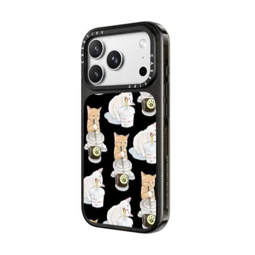 coffee catto and cola cat | iPhone 18 Pro Max / Impact Case MagSafe Compatible - Glossy / Glossy Black | Image 2