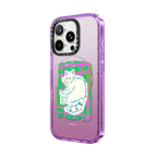 Never leave your cat and the blanket by Albee Yau | iPhone 16 Pro Max / Impact Case MagSafe Compatible / Glitter Purple | Image 2
