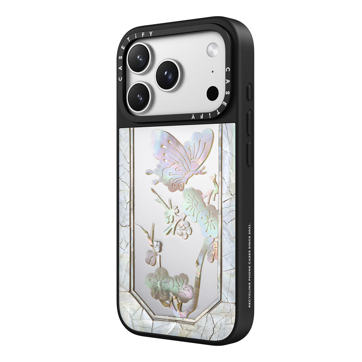 [PRE-ORDER] Miss Sohee Mother of Pearl Silver Mirror Case - Ivory - iPhone 17 Pro Max