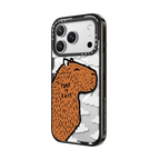 Transparent Capybara Clouds "Take It Easy" | iPhone 17 Pro Max / Impact Case MagSafe Compatible / Black | Image 2