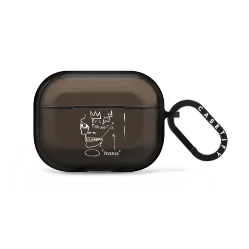 Doodle AirPods - White Logo Pro Case | AirPods Pro 2 / Earbuds Impact Case / Black | Image 1