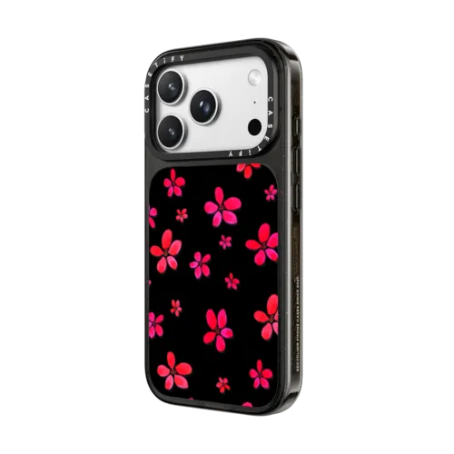 Pink & Red Summer Flowers | iPhone 18 Pro Max / Impact Case MagSafe Compatible - Glossy / Glossy Black | Image 2