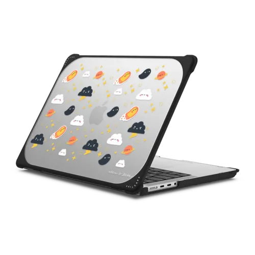 Cosmic friends by ellievsbear | MacBook Pro 14-inch (M1 - M5) / MacBook Bounce Case / Black | Image 1