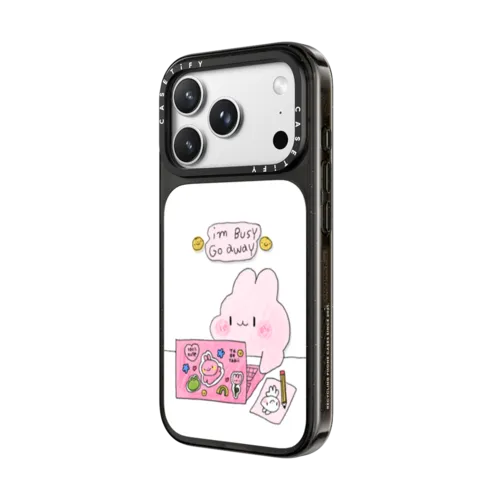 I'm Busy by tabetaaii | iPhone 18 Pro Max / Impact Case MagSafe Compatible - Glossy / Glossy Black | Image 2