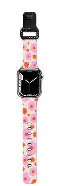 Flower Bursts by Kristen Peers | Apple Watch Series 7-9 (45mm) / Impact Band / Black | Image 1