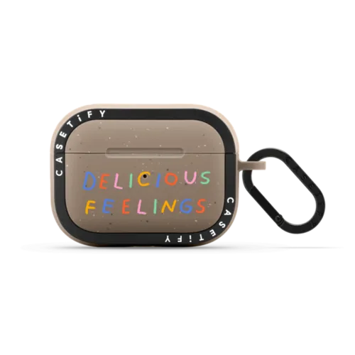Delicious Feelings by Kristen Peers | AirPods Pro 2 / Earbuds Bounce Case / Matte Taupe | Image 1