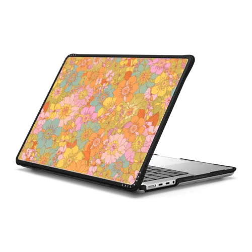 GROOVY BLOOMS by show me your mumu | MacBook Pro 14-inch (M1 - M5) / MacBook Impact Case / Black | Image 1