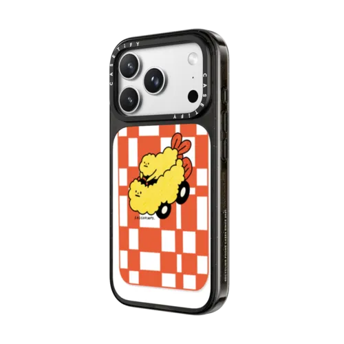 Checkered Shrimp Ride by SADSHRIMPS | iPhone 18 Pro Max / Impact Case MagSafe Compatible - Glossy / Glossy Black | Image 2