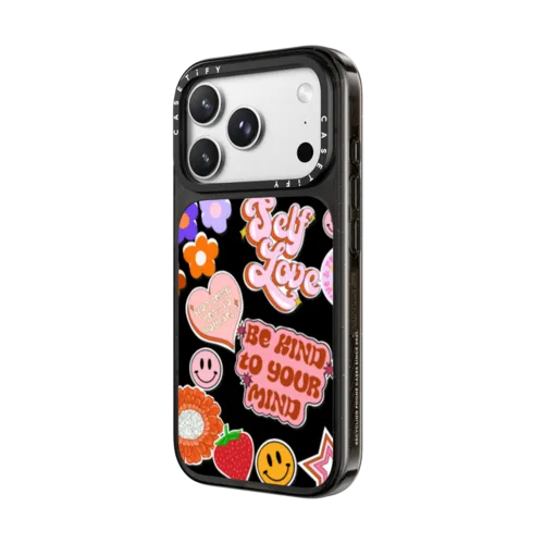 Self Love Stickers by Illustrated by Charlie | iPhone 18 Pro Max / Impact Case MagSafe Compatible - Glossy / Glossy Black | Image 2