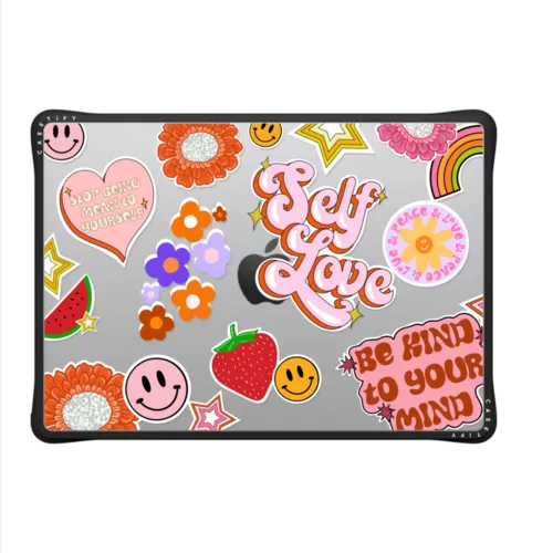 Self Love Stickers by Illustrated by Charlie | MacBook Pro 14-inch (M1 - M5) / MacBook Impact Case / Black | Image 2