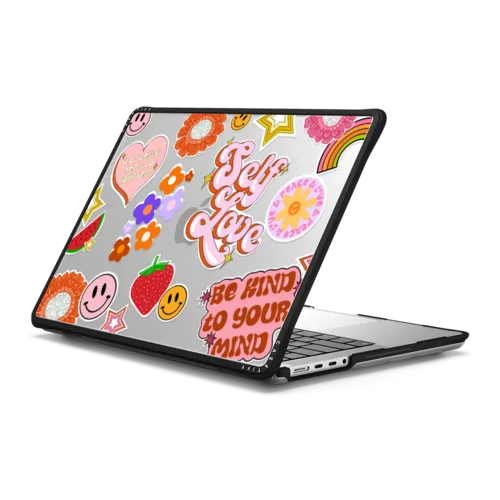 Self Love Stickers by Illustrated by Charlie | MacBook Pro 14-inch (M1 - M5) / MacBook Impact Case / Black | Image 1