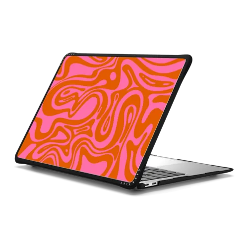 Retro Swirls by Illustrated by Charlie | MacBook Air 13-inch (M1 / Intel) / MacBook Impact Case / Black | Image 1