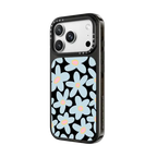 sixties Blue bold floral | iPhone 18 Pro Max / Impact Case MagSafe Compatible - Glossy / Glossy Black | Image 2