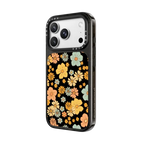 retro yellow floral pattern | iPhone 18 Pro Max / Impact Case MagSafe Compatible - Glossy / Glossy Black | Image 2