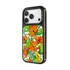Orange Floral by Made By Nelson | iPhone 18 Pro Max / Impact Case MagSafe Compatible - Glossy / Glossy Black | Image 2