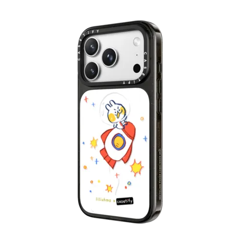 Rocket Bun in Space by liliuhms | iPhone 18 Pro / Impact Case MagSafe Compatible - Glossy / Glossy Black | Image 2