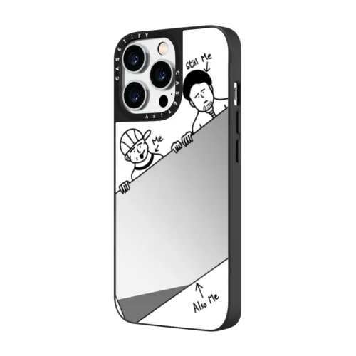 Inception | iPhone 14 Pro Max / Mirror Case MagSafe Compatible / Silver on Black | Image 2