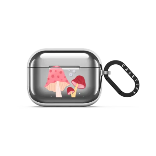 Mushrooms by Macarena Chomik | AirPods Pro 3 / Earbuds Mirror Case / Silver | Image 1