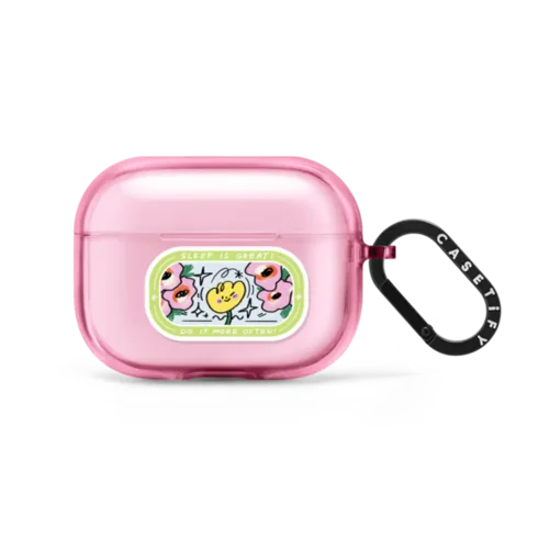 SLEEP IS GREAT BY SADSHRIMPS | AirPods Pro 2 / Earbuds Impact Case / Pink Fizz | Image 1