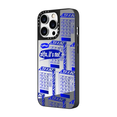 STFU, It's Not Lame | iPhone 14 Pro Max / Mirror Case MagSafe Compatible / Silver on Black | Image 2