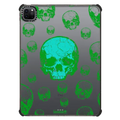 Green Skull Pattern | iPad Pro 11-inch (3rd/4th gen) / iPad Impact Case / Black | Image 1