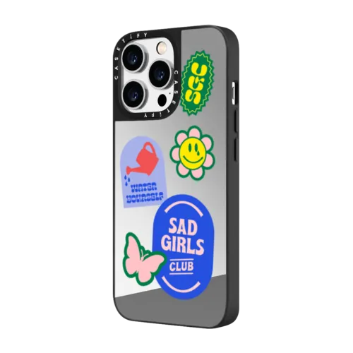 SGC Sticker Case | iPhone 14 Pro Max / Mirror Case MagSafe Compatible / Silver on Black | Image 2