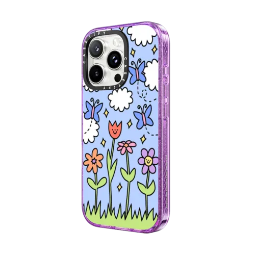 Blue Skies | iPhone 16 Pro Max / Impact Case MagSafe Compatible / Glitter Purple | Image 2