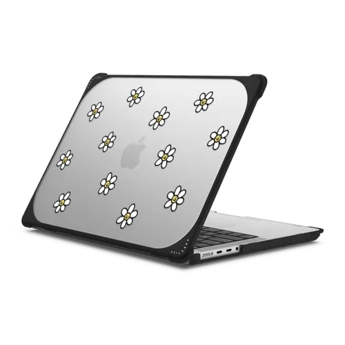 Smiling Daisies | MacBook Pro 14-inch (M1 - M5) / MacBook Bounce Case / Black | Image 1