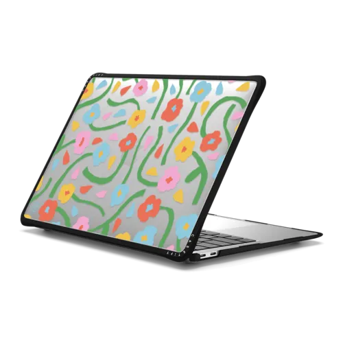 Pansies Pansies Pansies By LJMA | MacBook Air 13-inch (M1 / Intel) / MacBook Impact Case / Black | Image 1