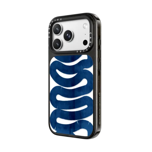 WAVES IN BLUE | iPhone 18 Pro Max / Impact Case MagSafe Compatible - Glossy / Glossy Black | Image 2