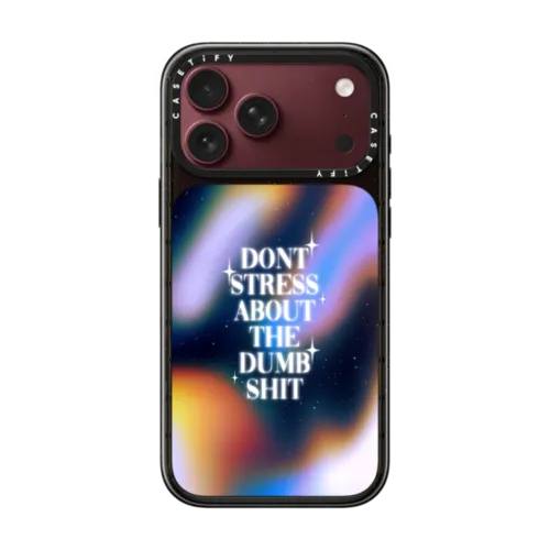 Don't Stress About The Dumb | iPhone 18 Pro Max / Impact Case MagSafe Compatible - Glossy / Glossy Black | Image 1