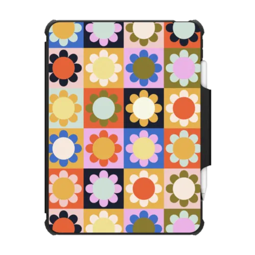 Retro Floral | iPad Pro 11-inch (3rd/4th gen) / iPad Impact Folio Case / Black | Image 1