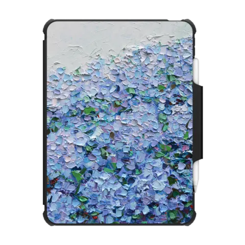 Nantucket Blue Hydrangeas | iPad Pro 11-inch (3rd/4th gen) / iPad Impact Folio Case / Black | Image 1