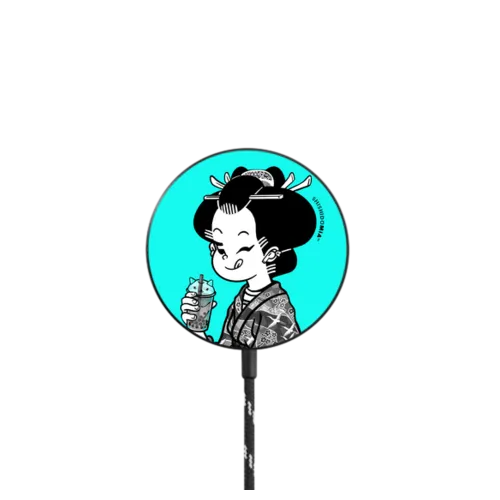 Bubble Tea by Shishidomia |   / PowerThru Magnetic Wireless Charger MagSafe Compatible / Black | Image 1