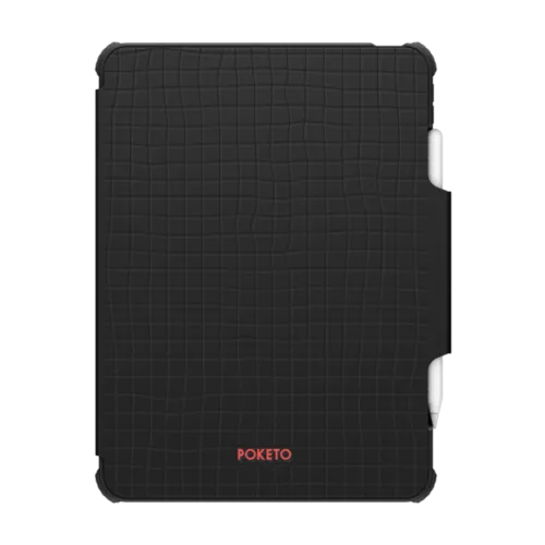 Wavy Grid by Poketo | iPad Pro 11-inch (3rd/4th gen) / iPad Impact Folio Case / Black | Image 1