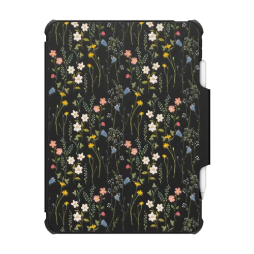 Dreamy Floral Pattern | iPad Pro 11-inch (3rd/4th gen) / iPad Impact Folio Case / Black | Image 1