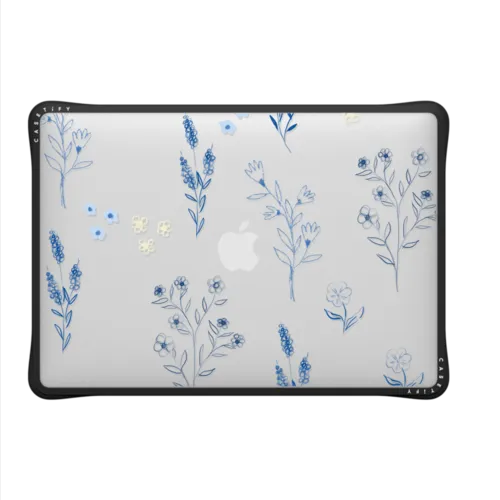 Small Blue Flowers | MacBook Air 13-inch (M1 / Intel) / MacBook Impact Case / Black | Image 2