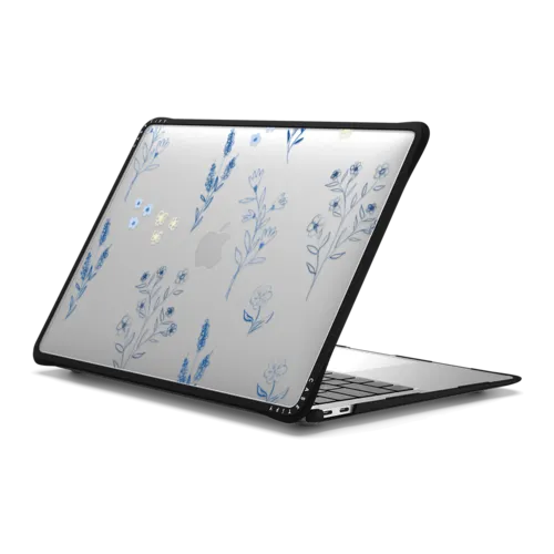 Small Blue Flowers | MacBook Air 13-inch (M1 / Intel) / MacBook Impact Case / Black | Image 1