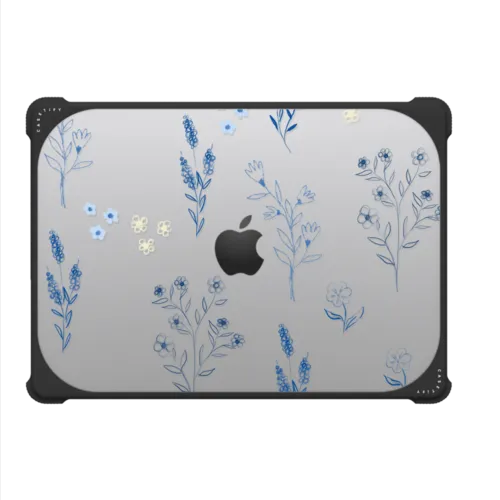 Small Blue Flowers | MacBook Pro 14-inch (M1 - M5) / MacBook Bounce Case / Black | Image 2