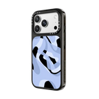 retro swirls in blue | iPhone 18 Pro Max / Impact Case MagSafe Compatible - Glossy / Glossy Black | Image 2