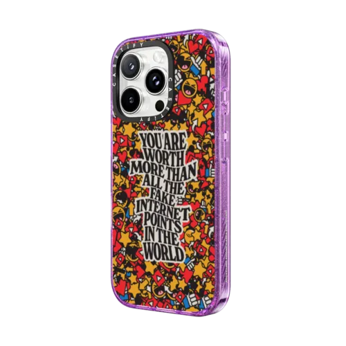 Internet Points by MicahHere | iPhone 16 Pro Max / Impact Case MagSafe Compatible / Glitter Purple | Image 2