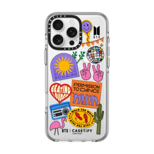 BTS Edition Permission to Dance Sticker Case | iPhone 16 Pro Max / Impact Clear Case MagSafe Compatible / Clear | Image 1