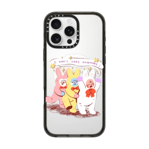 Nonchalant Bunnies | iPhone 16 Pro Max / Impact Case MagSafe Compatible / Black | Image 1