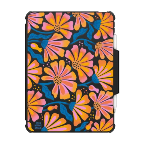 Lazy Daisy | iPad Pro 11-inch (3rd/4th gen) / iPad Impact Folio Case / Black | Image 1